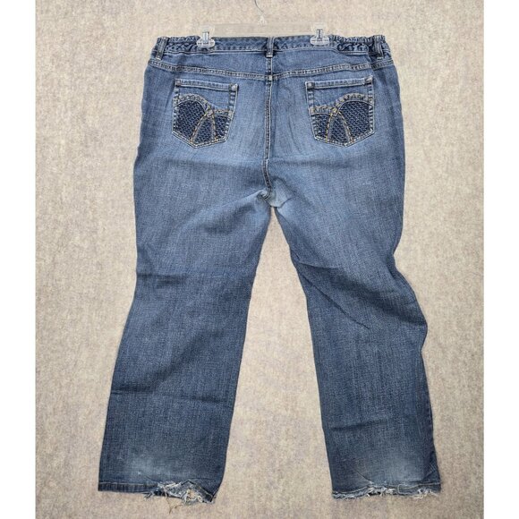 Liz Claiborne Womens Slim Bootcut Jeans Denim Size 24W Classic Fit Cotton Blend - Picture 2 of 5